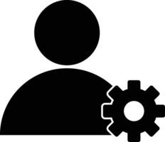 Profile settings icon isolated on white background . User settings icon . Account gear icon vector