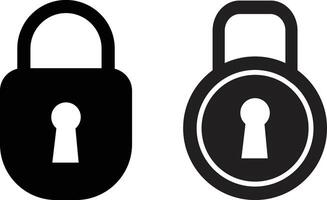 Lock icon set in two shapes isolated on white background . Padlock icon . Security symbol icon vector