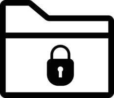 Locked folder icon isolated on white background . Folder with lock icon . Secure folder icon vector
