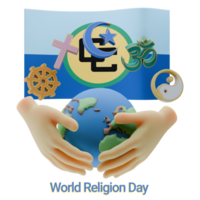 Lavish 3D renders of World Religion Day with Caribbean Community Flags png