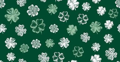 Sketch pattern clover. St. Patrick's Day. Hand drawn illustration vector