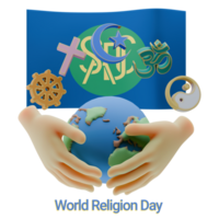 Untarnished 3D renders of World Religion Day with Southern African Development Community Flags png