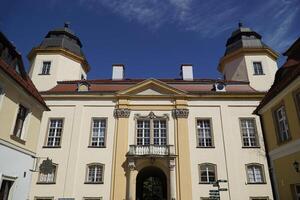 Walbrzych, Poland - August 12th, 2024 - Gate building at Ksiaz Castle photo