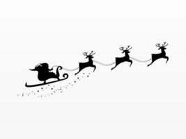 Silhouette of a deer and santa claus stock illustration vector