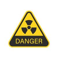 Radioactive material warning icon in flat style. Radiation danger illustration on isolated background. Caution sign business concept. vector