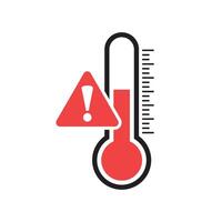 Thermometer icon in flat style. Climate control illustration on isolated background. Weather change sign business concept. vector
