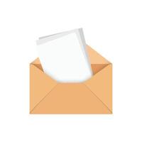 Envelope with letter icon in flat style. Email document illustration on isolated background. Postcard sign business concept. vector