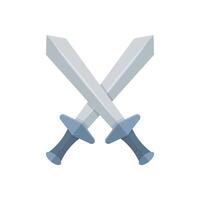 Old medieval sword icon in flat style. Weapon illustration on isolated background. Razor blade sign business concept. vector