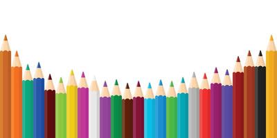 Colorful pencil icon set in flat style. Crayon illustration on isolated background. Drawing equipment sign business concept. vector