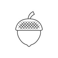 Acorn icon in flat style. Oak nut illustration on isolated background. Nature sign business concept. vector