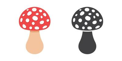 Mushroom icon in flat style. Boletus illustration on isolated background. Nature food sign business concept. vector