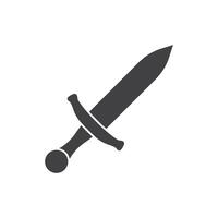 Old medieval sword icon in flat style. Weapon illustration on isolated background. Razor blade sign business concept. vector