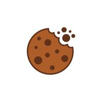 Cookie icon in flat style. Tasty biscuit illustration on isolated background. Chocolate bakery sign business concept. vector