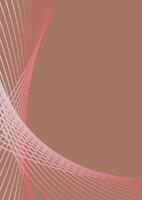Abstract background in trendy color 2025 Mocha Mousse. Wavy lines. Vertical format in saze A4, A5. vector