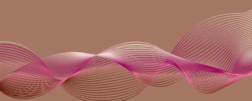 Abstract background in trendy color 2025 Mocha Mousse. Wavy lines. vector