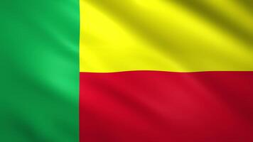 Benin flag moving in the wind video