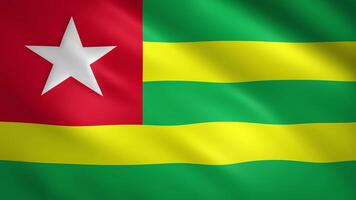 Togo flag waving in the wind video