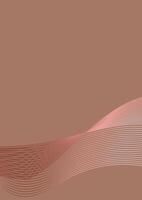 Abstract background in trendy color 2025 Mocha Mousse. Wavy lines. Vertical format in saze A4, A5. vector