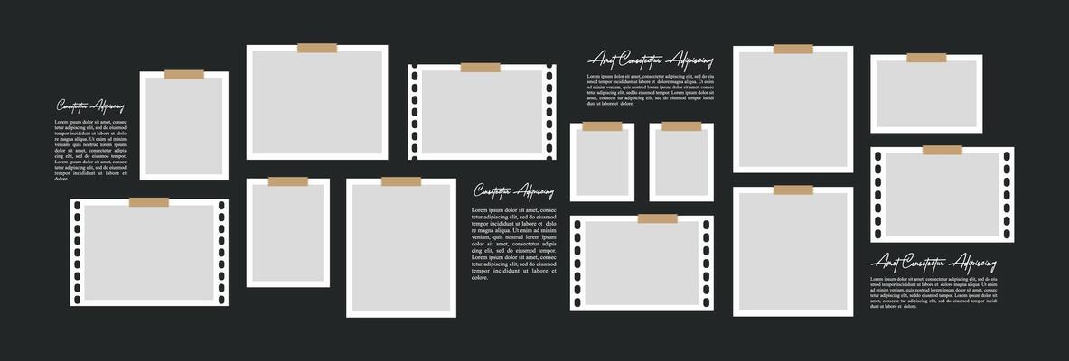 comics page grid layout abstract photo frames and digital photo wall template