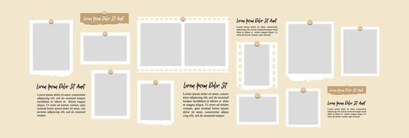grid digital photo wall template vector