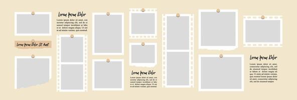 abstract photo frames and digital photo wall template vector