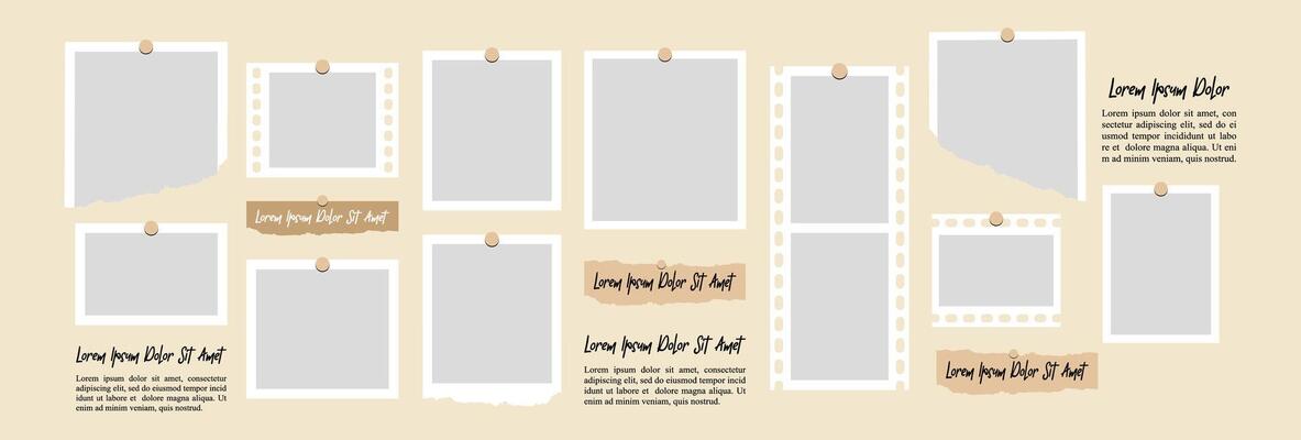 page grid layout abstract photo frames