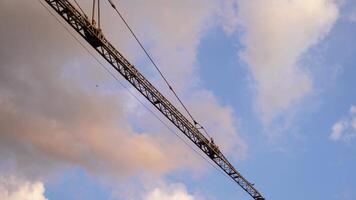 Crane on the background of clouds video