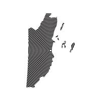 abstract map of mexico with spiral lines isolated on white background vector