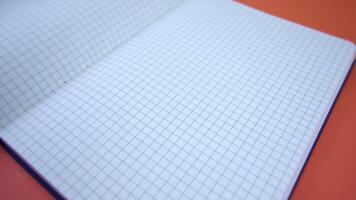 Movement around an open squared notebook video