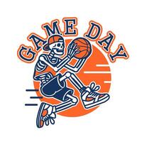 Game Day Basketball T-Shirt Design vector