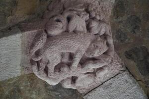 Walbrzych, Poland - August 12th, 2024 - Sculpture on a ceiling at Ksiaz Castle photo
