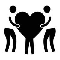 Two people holding a heart shape in the shape of a heart vector