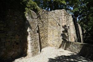 Walbrzych, Poland - August 12th, 2024 - Garden terrace at Ksiaz Castle photo