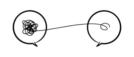 hand drawn tangled scribble sketch. Abstract doodle symbol of problem solving seamlessly with line art. vector