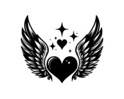 Elegant heart with wings in a creative design that celebrates love and freedom vector