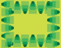 Green Gradient Square Pattern Frame vector
