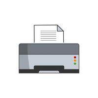 printer icon with paper on top on white background vector