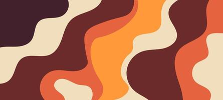 colorful abstract background with wavy i brown and orange color vector