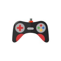 black and red game controller on a white background vector