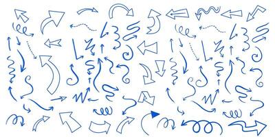 a set of various arrows icon on white background vector