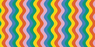 a rainbow colored wavy pattern background vector