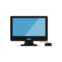 computer monitor icon flat design illustration on white background vector