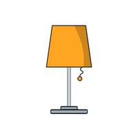 lamp icon with a yellow shade on top on white background vector