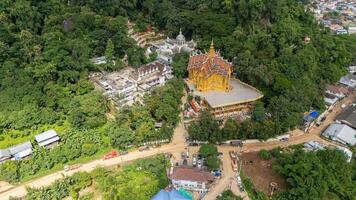 Aerial view of Wat Tham Pha Jom temple in Mae Sai district of Chiang Rai province, Thailand. This temple is located on a hill near the Thailand and Myanmar Border. photo