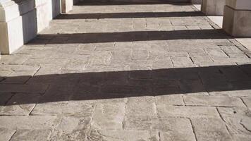 Venetian floor with shadows of the columns video