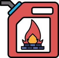 A red gas canister with a flame on it vector