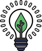 A light bulb with a leaf on it vector