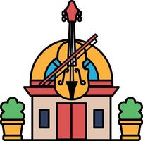 A building with a violin on it vector