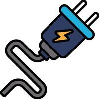 A blue and black plug with a lightning bolt on it vector