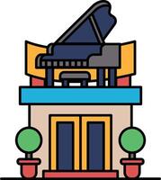 A building with a piano on top of it vector
